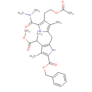 1H-Pyrrole-3-propanoic acid,2-[[4-[2-(acetyloxy)ethyl]-5-[(dimethylamino)carbonyl]-3-methyl-1H-pyrrol-2-yl]methyl]-4-methyl-5-[(phenylmethoxy)carbonyl]-, methyl ester