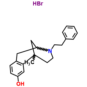 6-methyl-3-(2-phenylethyl)-1,2,3,4,5,6-hexahydro-2,6-methano-3-benzazocin-8-ol hydrobromide