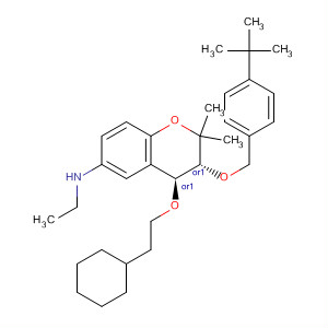 2H-1-Benzopyran-6-amine,4-(2-cyclohexylethoxy)-3-[[4-(1,1-dimethylethyl)phenyl]methoxy]-N-ethyl-3,4-dihydro-2,2-dimethyl-, (3R,4S)-rel-