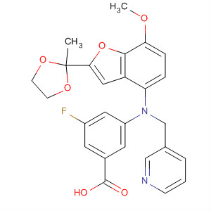 Benzoic acid,3-fluoro-5-[[7-methoxy-2-(2-methyl-1,3-dioxolan-2-yl)-4-benzofuranyl](3-pyridinylmethyl)amino]-