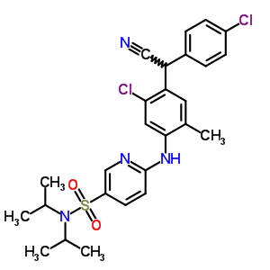 6-[5-chloro-4-[(4-chlorophenyl)-cyanomethyl]-2-methylanilino]-n,n-di(propan-2-yl)pyridine-3-sulfonamide