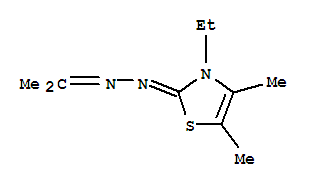 2(3H)-Thiazolone,3-ethyl-4,5-dimethyl-, 2-(1-methylethylidene)hydrazone