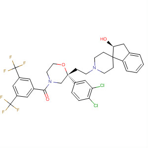 Morpholine,4-[3,5-bis(trifluoromethyl)benzoyl]-2-(3,4-dichlorophenyl)-2-[2-[(2S)-2,3-dihydro-2-hydroxyspiro[1H-indene-1,4'-piperidin]-1'-yl]ethyl]-, (2R)-