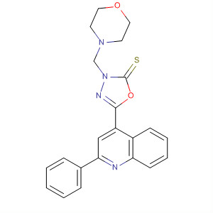 1,3,4-Oxadiazole-2(3H)-thione,3-(4-morpholinylmethyl)-5-(2-phenyl-4-quinolinyl)-