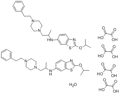 6-(1-Methyl-2-(4-phenethylpiperazino)ethyl)-amino-2-isopropoxy-benzoth iazole oxalate hydrate