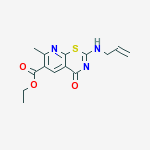 4H-Pyrido(3,2-e)-1,3-thiazine-6-carboxylic acid, 7-methyl-4-oxo-2-(2-p ropenylamino)-, ethyl ester
