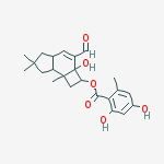 Benzoic acid, 2,4-dihydroxy-6-methyl-, (2R,2aS,4aS,7aS,7bR)-3-formyl-2,2a,4a,5,6,7,7a,7b-octahydro-2a-hydroxy-6,6,7b-trimethyl-1H-cyclobut(e)inden-2-yl ester, rel-(+)-