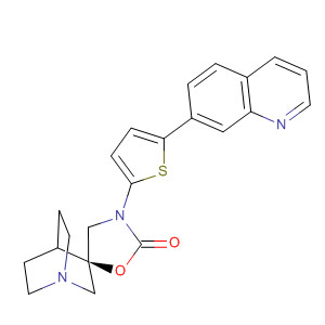 Spiro[1-azabicyclo[2.2.2]octane-3,5'-oxazolidin]-2'-one,3'-[5-(7-quinolinyl)-2-thienyl]-, (3R)-
