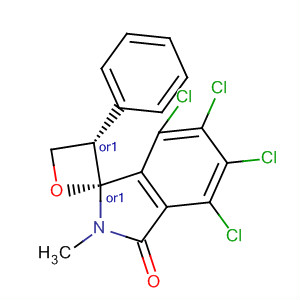 Spiro[1H-isoindole-1,2'-oxetan]-3(2H)-one,4,5,6,7-tetrachloro-2-methyl-3'-phenyl-, (1R,3'S)-rel-