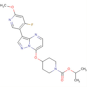 1-Piperidinecarboxylic acid,4-[[3-(4-fluoro-6-methoxy-3-pyridinyl)pyrazolo[1,5-a]pyrimidin-7-yl]oxy]-,1-methylethyl ester
