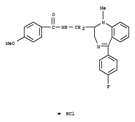 N-[[6-(4-fluorophenyl)-2-methyl-2,5-diazabicyclo[5.4.0]undeca-5,7,9,11 -tetraen-3-yl]methyl]-4-methoxy-benzamide hydrochloride