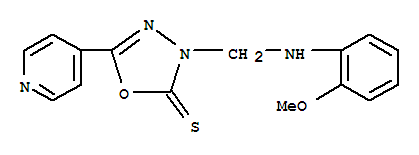 1,3,4-Oxadiazole-2(3H)-thione, 3-(((2-methoxyphenyl)amino)methyl)-5-(4 -pyridinyl)-