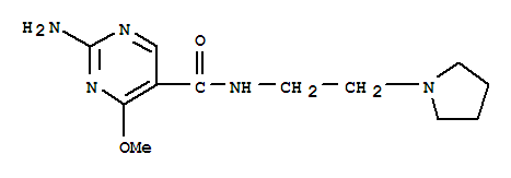 2-Amino-4-methoxy-N-(2-(1-pyrrolidinyl)ethyl)-5-pyrimidinecarboxamide