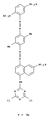 trisodium 2-[[4-[[4-[(4,6-dichloro-1,3,5-triazin-2-yl)amino]-7-sulphonato-1-naphthyl]azo]-2,5-dimethylphenyl]azo]benzene-1,4-disulphonate