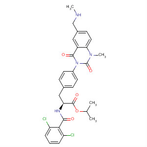 L-Phenylalanine,N-(2,6-dichlorobenzoyl)-4-[1,4-dihydro-1-methyl-6-[(methylamino)methyl]-2,4-dioxo-3(2H)-quinazolinyl]-, 1-methylethyl ester
