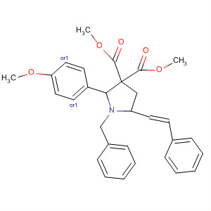 3,3-Pyrrolidinedicarboxylic acid,2-(4-methoxyphenyl)-5-[(1E)-2-phenylethenyl]-1-(phenylmethyl)-,dimethyl ester, (2R,5R)-rel-