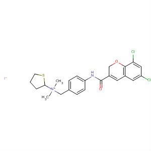 3-Thiophenaminium,N-[[4-[[(6,8-dichloro-2H-1-benzopyran-3-yl)carbonyl]amino]phenyl]methyl]tetrahydro-N,N-dimethyl-, iodide