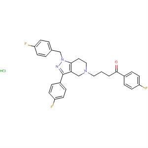 1-Butanone,1-(4-fluorophenyl)-4-[3-(4-fluorophenyl)-1-[(4-fluorophenyl)methyl]-1,4,6,7-tetrahydro-5H-pyrazolo[4,3-c]pyridin-5-yl]-, monohydrochloride