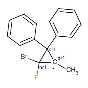 Benzene, 1,1'-(2-bromo-2-fluoro-3-methylcyclopropylidene)bis-, cis-