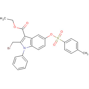 1H-Indole-3-carboxylic acid,2-(bromomethyl)-5-[[(4-methylphenyl)sulfonyl]oxy]-1-phenyl-, ethyl ester