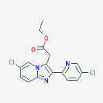 IMIDAZO[1,2-A]PYRIDINE-3-ACETIC ACID 6-CHLORO-2-(5-CHLORO-PYRIDIN-2-YL)-,ETHYL ESTER