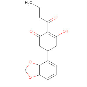 2-Cyclohexen-1-one, 5-(1,3-benzodioxol-4-yl)-3-hydroxy-2-(1-oxobutyl)-