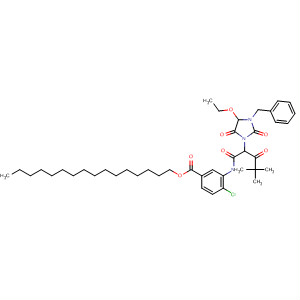 Benzoic acid,4-chloro-3-[[2-[4-ethoxy-2,5-dioxo-3-(phenylmethyl)-1-imidazolidinyl]-4,4-dimethyl-1,3-dioxopentyl]amino]-, hexadecyl ester