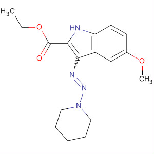 1H-Indole-2-carboxylic acid, 5-methoxy-3-(1-piperidinylazo)-, ethyl ester