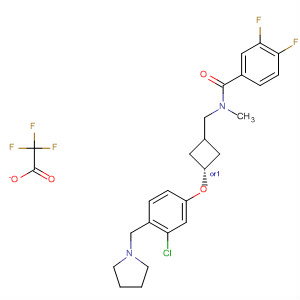 Benzamide,N-[[trans-3-[3-chloro-4-(1-pyrrolidinylmethyl)phenoxy]cyclobutyl]methyl]-3,4-difluoro-N-methyl-, 2,2,2-trifluoroacetate (1:1)