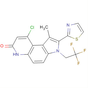 7H-Pyrrolo[3,2-f]quinolin-7-one,9-chloro-3,6-dihydro-1-methyl-2-(2-thiazolyl)-3-(2,2,2-trifluoroethyl)-