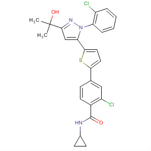 Benzamide,2-chloro-4-[5-[1-(2-chlorophenyl)-3-(1-hydroxy-1-methylethyl)-1H-pyrazol-5-yl]-2-thienyl]-N-cyclopropyl-