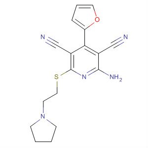 3,5-Pyridinedicarbonitrile,2-amino-4-(2-furanyl)-6-[[2-(1-pyrrolidinyl)ethyl]thio]-