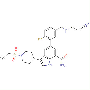 1H-Indole-7-carboxamide,5-[5-[[(2-cyanoethyl)amino]methyl]-2-fluorophenyl]-3-[1-(ethylsulfonyl)-4-piperidinyl]-