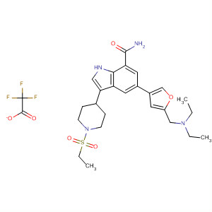 1H-Indole-7-carboxamide,
5-[5-[(diethylamino)methyl]-3-furanyl]-3-[1-(ethylsulfonyl)-4-piperidinyl]-,
2,2,2-trifluoroacetate (1:1)