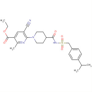 3-Pyridinecarboxylic acid,5-cyano-2-methyl-6-[4-[[[[[4-(1-methylethyl)phenyl]methyl]sulfonyl]amino]carbonyl]-1-piperidinyl]-, ethyl ester