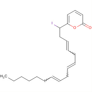 2H-Pyran-2-one, tetrahydro-6-(1-iodo-3,6,9-hexadecatrienyl)-