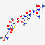 (7S)-7-[[(R)-5-Amino-5-carboxy-1-oxopentyl]amino]-7-methoxy-3-[[[6-amino-3-hydroxy-4-(L-alanyl-L-seryl-L-ornithyl-L-valylamino)-1,6-dioxohexyl]oxy]methyl]cepham-3-ene-4-carboxylic acid