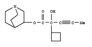 1-azabicyclo[2.2.2]oct-3-yl 2-cyclobutyl-2-hydroxypent-3-ynoate molecular structure
