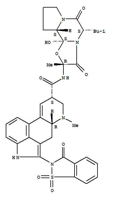 Ergotaman-3',6',18-trione,2-(3-oxo-1,2-benzisothiazol-2(3H)-yl)-12'-hydroxy-2'-methyl-5'-(2-methylpropyl)-,S,S-dioxide, (5'a,8a)-