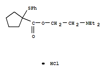 2-(diethylamino)ethyl 1-(phenylsulfanyl)cyclopentanecarboxylate hydrochloride molecular structure