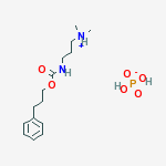DIHYDROXY-OXIDO-OXO-PHOSPHORANE; DIMETHYL-[3-(3-PHENYLPROPOXYCARBONYLAMINO)PROPYL]AZANIUM molecular structure