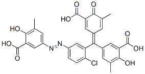 5-[[2-Chloro-5-[(3-carboxy-4-hydroxy-5-methylphenyl)azo]phenyl](3-carboxy-5-methyl-4-oxo-2,5-cyclohexadien-1-ylidene)methyl]-2-hydroxy-3-methylbenzoic acid molecular structure
