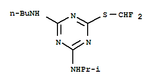 N-butyl-6-[(difluoromethyl)sulfanyl]-N'-(propan-2-yl)-1,3,5-triazine-2,4-diamine molecular structure