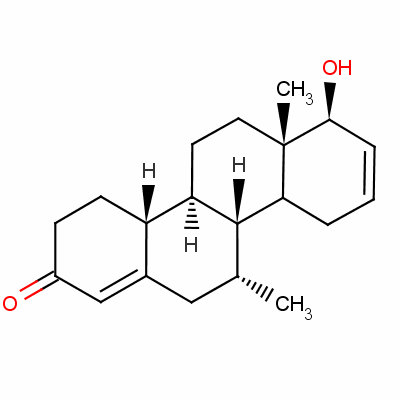 17-hydroxy-7-methyl-D-homoestra-4,16-dien-3-one molecular structure