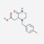 [1-(4-methylbenzyl)-3-oxo-2-piperazinyl]acetic acid molecular structure