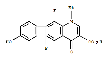 1-Ethyl-6,8-difluoro-7-(4-hydroxyphenyl)-4-oxo-1,4-dihydro-3-quinolinecarboxylic acid molecular structure