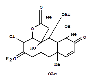 Benzo[4,5]cyclodeca[1,2-b]furan-2,11(1H,3aH)-dione,8,13-bis(acetyloxy)-4-chloro-4,5,6,7,8,8a,12,12a,13,13a-decahydro-12,13a-dihydroxy-1,8a,12-trimethyl-5-methylene-,[1R-(1R*,3aR*,4S*,8S*,8aS*,12S*,12aS*,13R*,13aR*)]-