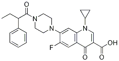 3-Quinolinecarboxylic acid, 1-cyclopropyl-6-fluoro-1,4-dihydro-4-oxo-7-[4-(1-oxo-2-phenylbutyl)-1-piperazinyl]- molecular structure