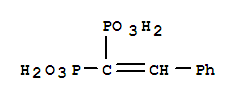 (2-phenylethene-1,1-diyl)bis(phosphonic acid) molecular structure