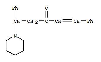 1,5-diphenyl-5-(piperidin-1-yl)pent-1-en-3-one molecular structure